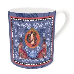 Mishcka Bone China Coffee Cup - Blue By Myrtle & Mary