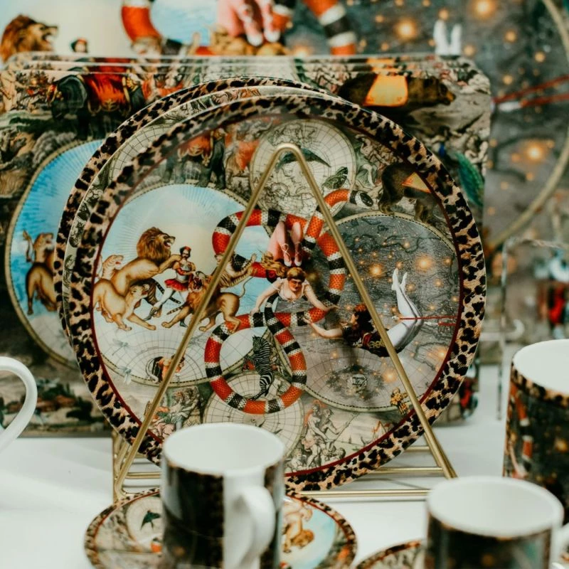 Le Cirque Du Monde China Plate With Leopard Trim By Myrtle & Mary 4 Le Cirque Du Monde China Plate With Leopard Trim By Myrtle & Mary - Image 2