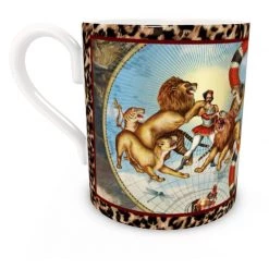 Le Cirque Du Monde China Coffee Cup With Leopard Trim By Myrtle & Mary