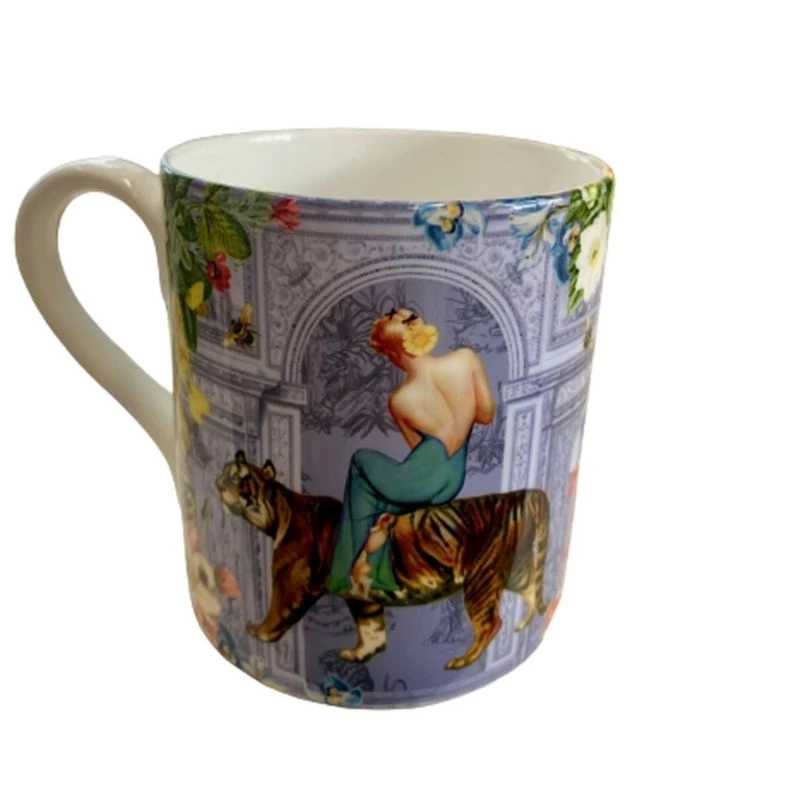 Tigerlily Large China Mug- Pink & Purple By Myrtle & Mary 4 Tigerlily Large China Mug- Pink & Purple By Myrtle & Mary - Image 2