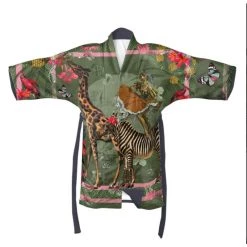Riri Olive Silk Kimono By Myrtle & Mary
