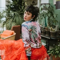 Mary Bomber Jacket - Pink & Purple By Myrtle & Mary -Myrtle & Mary Sales Shop k9kut89fixzzfrf26ffw