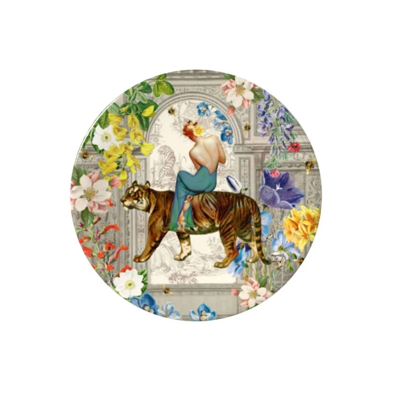 Tigerlily Bone China Plate- Ecru By Myrtle & Mary 3 Tigerlily Bone China Plate- Ecru By Myrtle & Mary