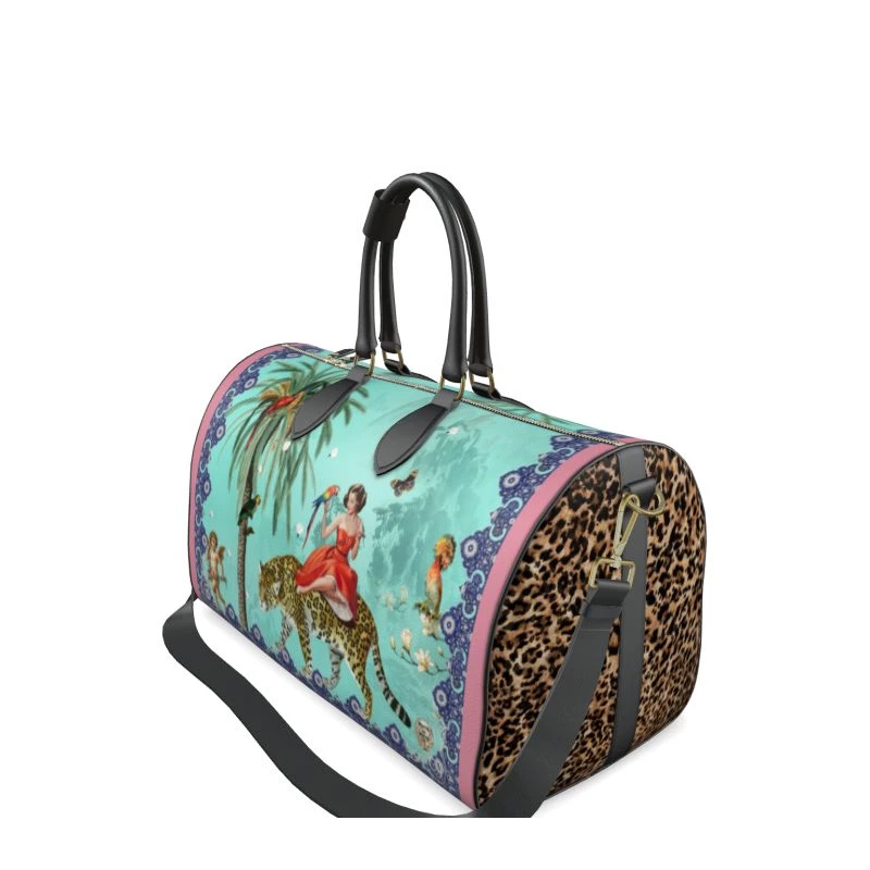 Mary Leather Duffle Bag -Turquoise By Myrtle & Mary 4 Mary Leather Duffle Bag -Turquoise By Myrtle & Mary - Image 2