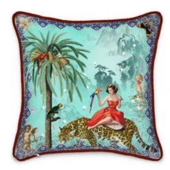 Mary Silk Cushion - Turquoise By Myrtle & Mary