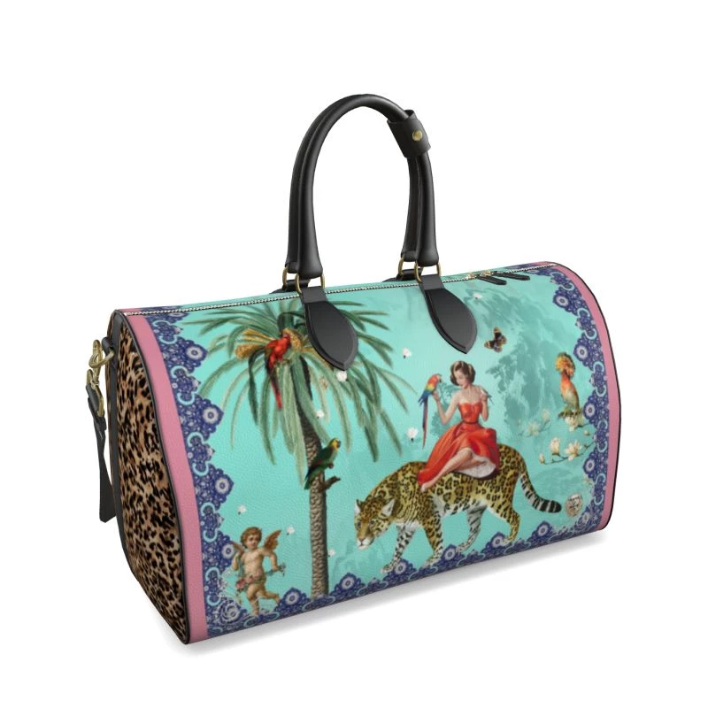 Mary Leather Duffle Bag -Turquoise By Myrtle & Mary 3 Mary Leather Duffle Bag -Turquoise By Myrtle & Mary