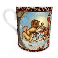 Le Cirque Du Monde Large China Mug With Leopard Trim By Myrtle & Mary