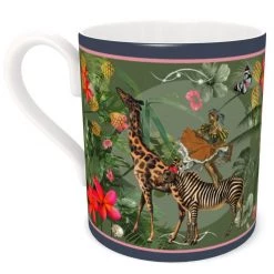 Riri Large China Mug - Green By Myrtle & Mary