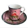 Set Of 2 - Mary Pink Bone China Espresso Cup & Saucer - Pink & Purple By Myrtle & Mary -Myrtle & Mary Sales Shop rqo5alqdw3dloshc7jdr