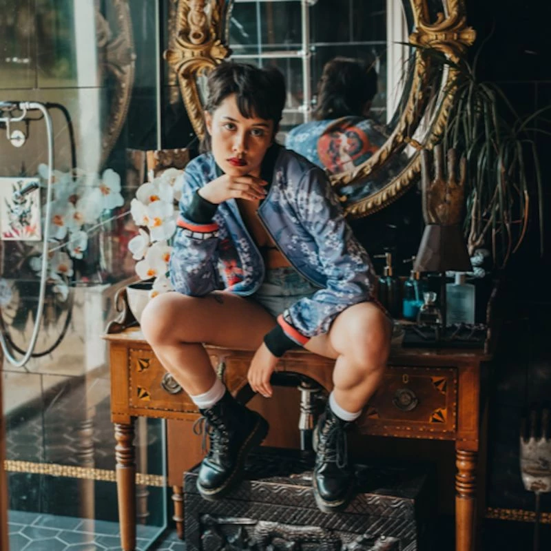 Mishcka Bluebell Bomber Jacket By Myrtle & Mary 6 Mishcka Bluebell Bomber Jacket By Myrtle & Mary - Image 4