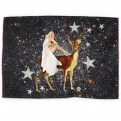 Festive Celeste Fabric Tea Towel By Myrtle & Mary