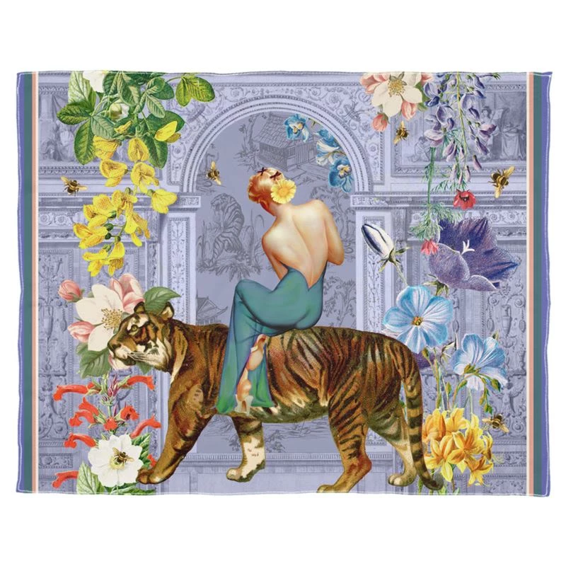 Tigerlily Periwinkle Georgette Silk Scarf By Myrtle & Mary 3 Tigerlily Periwinkle Georgette Silk Scarf By Myrtle & Mary