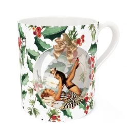Holly Large China Mug By Myrtle & Mary